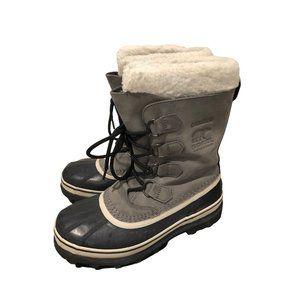 Sorel Caribou Winter Snow Boots Women's Size 8.5 Gray Suede